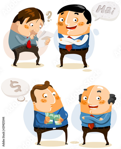 Set Businessman on vary activity