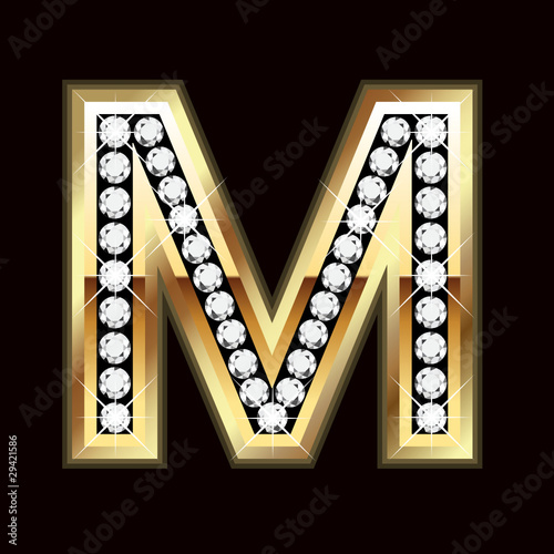 M bling letter