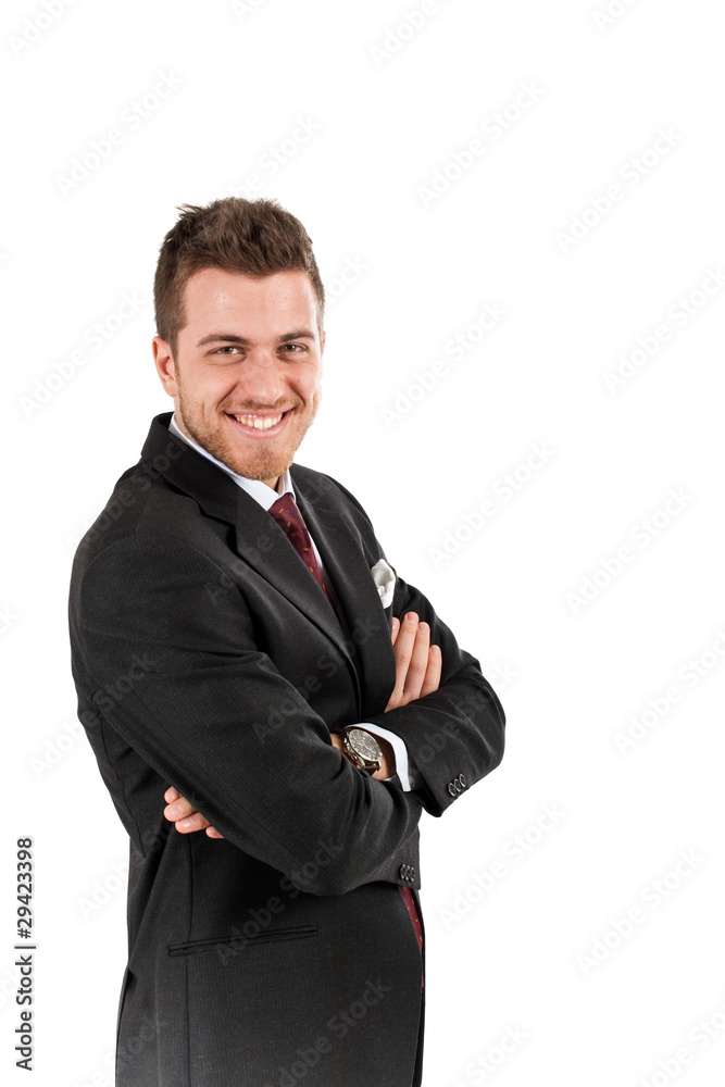 Smiling successful businessman isolated on white Smiling successful businessman isolated on white