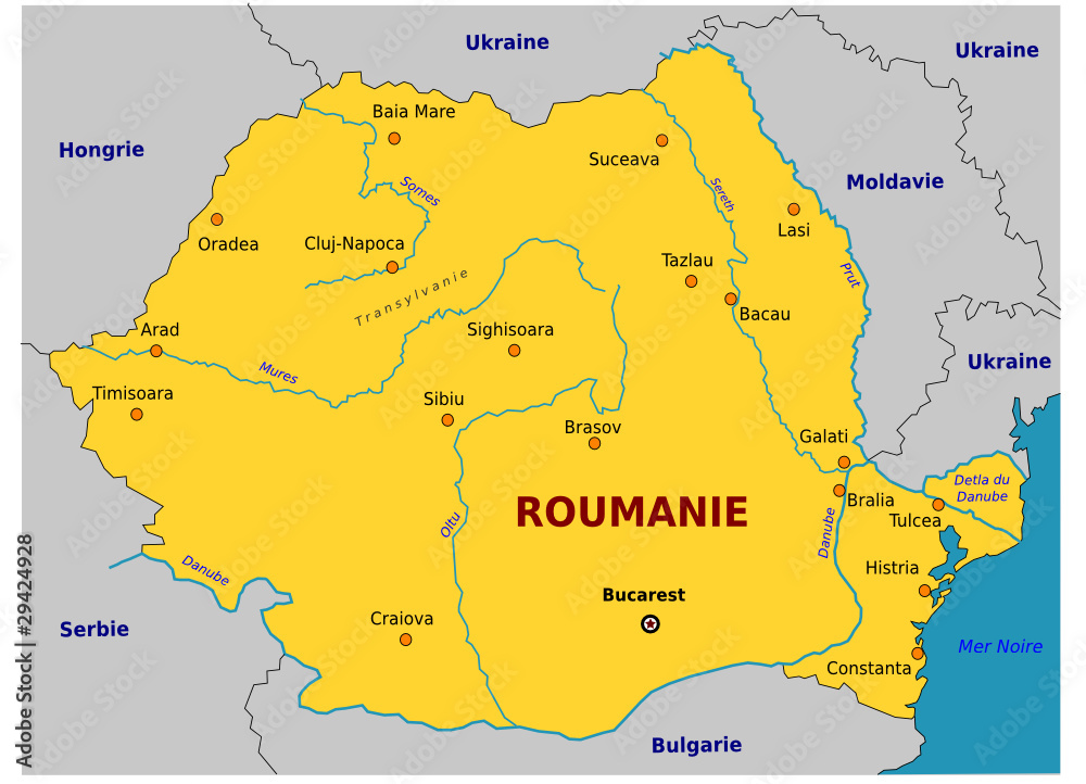 Obraz premium Carte de Roumanie