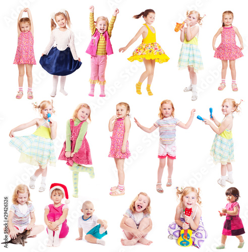 children isolated on white
