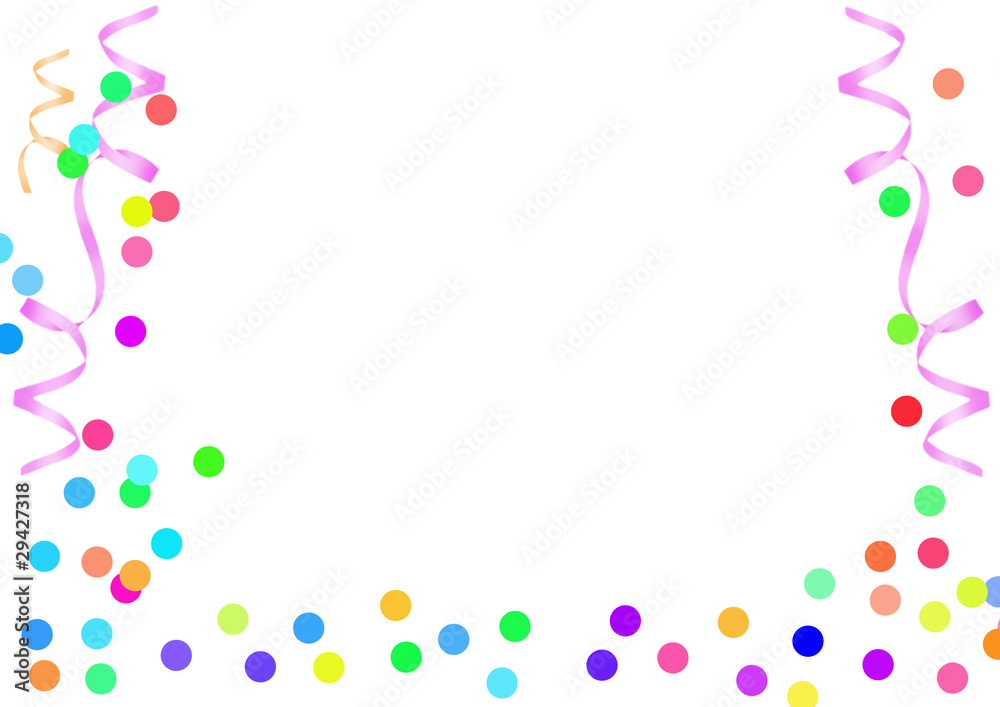 Luftschlangen und Konfetti