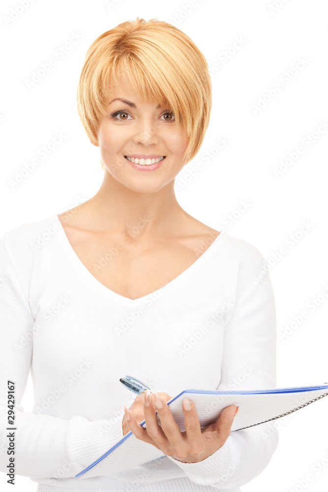 attractive businesswoman with notebook attractive businesswoman with notebook