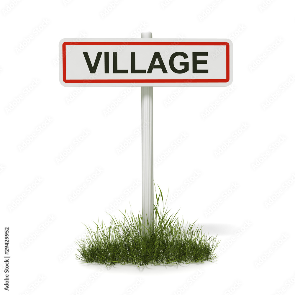 Naklejka premium znak wejścia do wioski