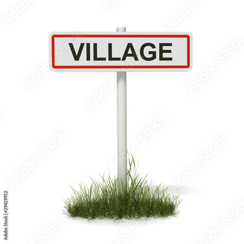 panneau entrée de village
