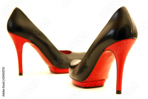 High Heel Shoes in Red and Black
