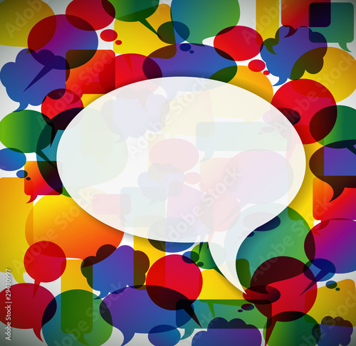 Colorful background made from speech bubbles..