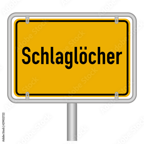 schild schlaglöcher