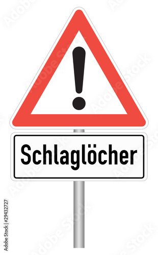 Schlaglöcher Schild