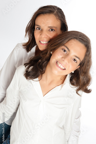 Happy mom and teenage daughter