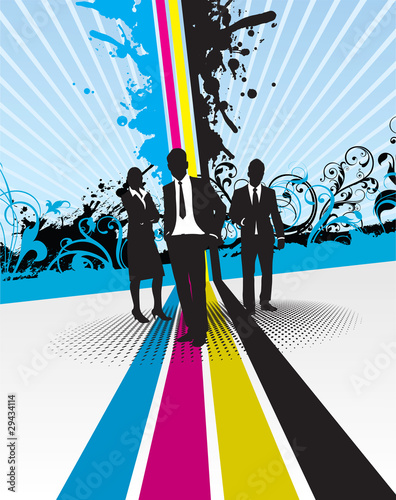 business people cmyk background
