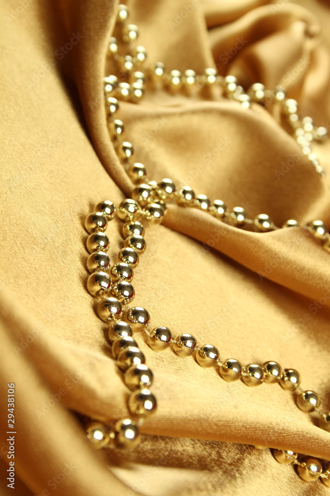 Background of golden fabric