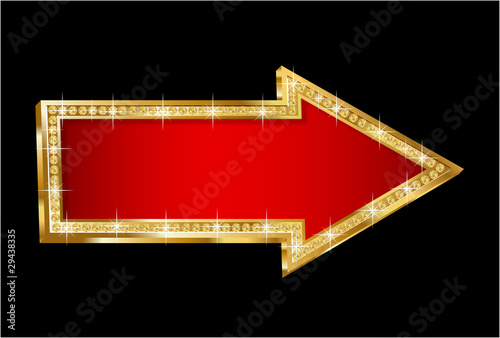 Vector gold brilliant arrow
