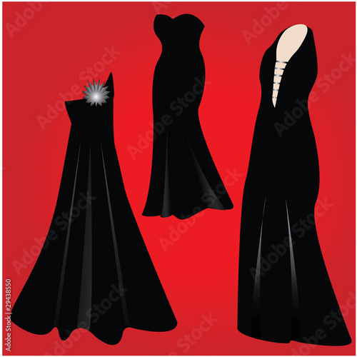 Vector illustration of modern formal dresses - NEW FASHION