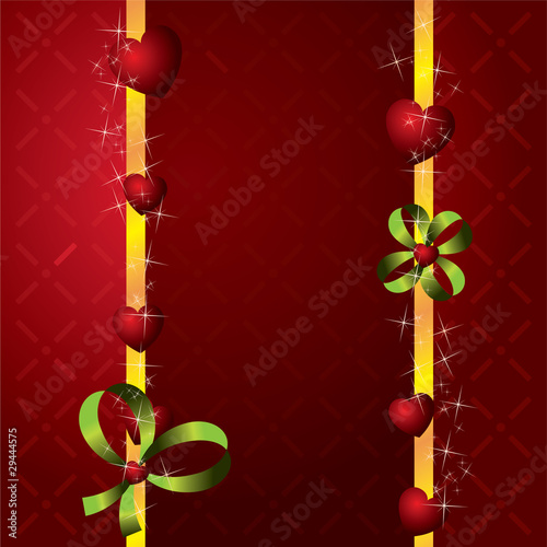 red hearts Valentines Day Background