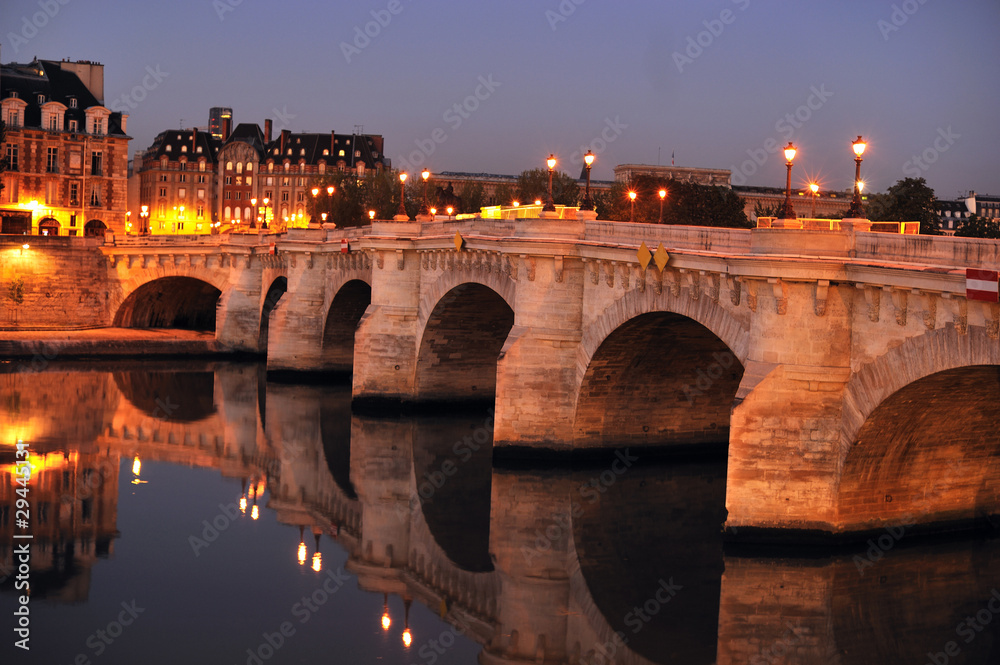 Pont Neuf (New Bridge) in the dawn, Paris, France