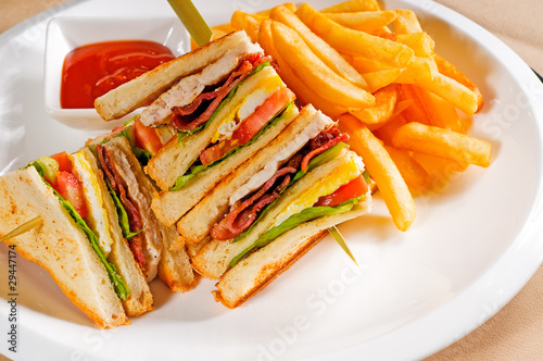 triple decker club sandwich photo