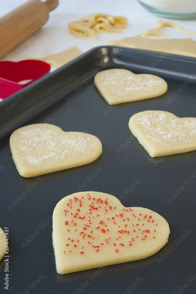Pan of Heart Cookies Pan of Heart Cookies