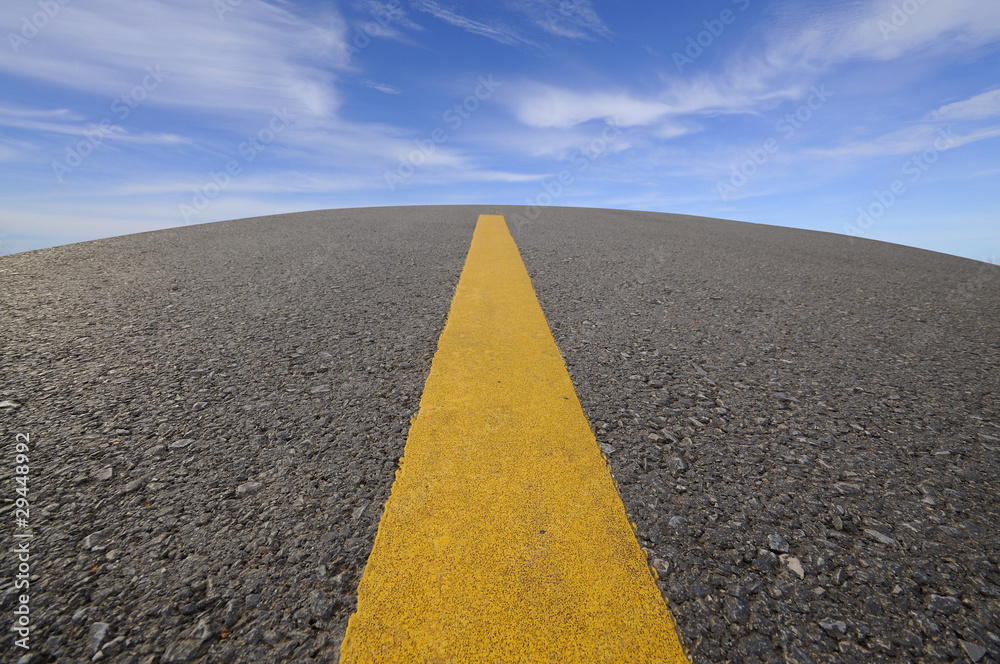 Naklejka premium Road curve and blue sky