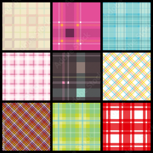 set of seamless plaid patterns