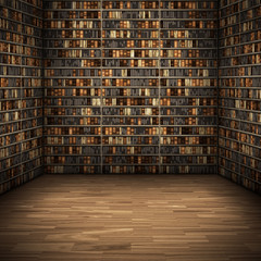 Wandcirkels Bibliotheek Sfeervolle klassieke woonkamer interieur  © magann