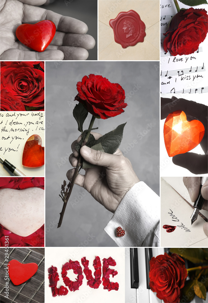 Collage zum Thema Liebe Stock-Foto | Adobe Stock
