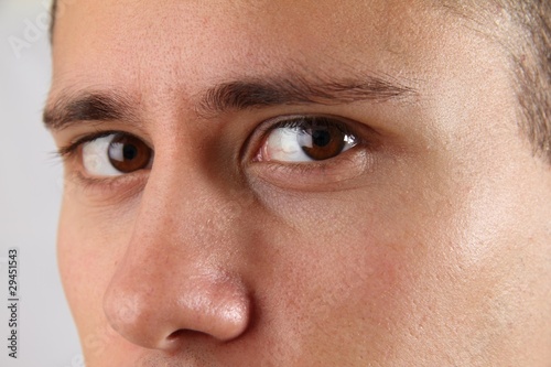 Close-up of brown male eyes