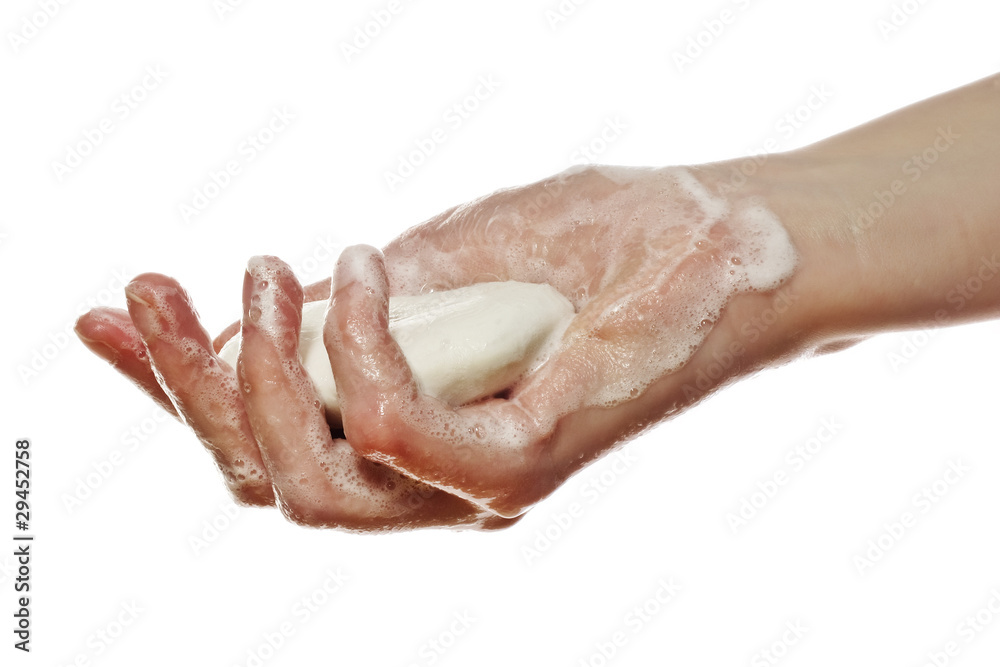 hand holding soap
