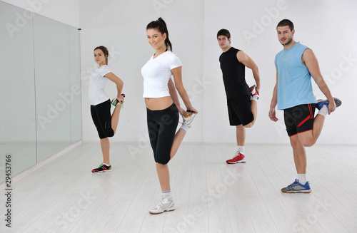 young people group in fitness club