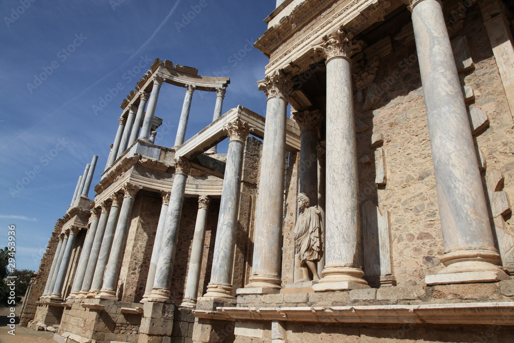The Roman Theatre (Teatro Romano) at Merida in Spain