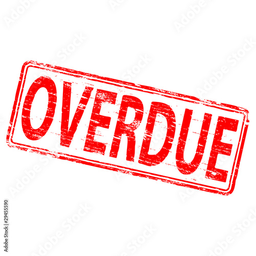Rubber stamp illustration showing "OVERDUE" text