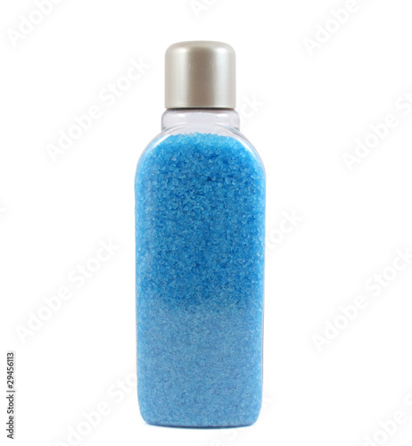 blue bath salt isolated on white