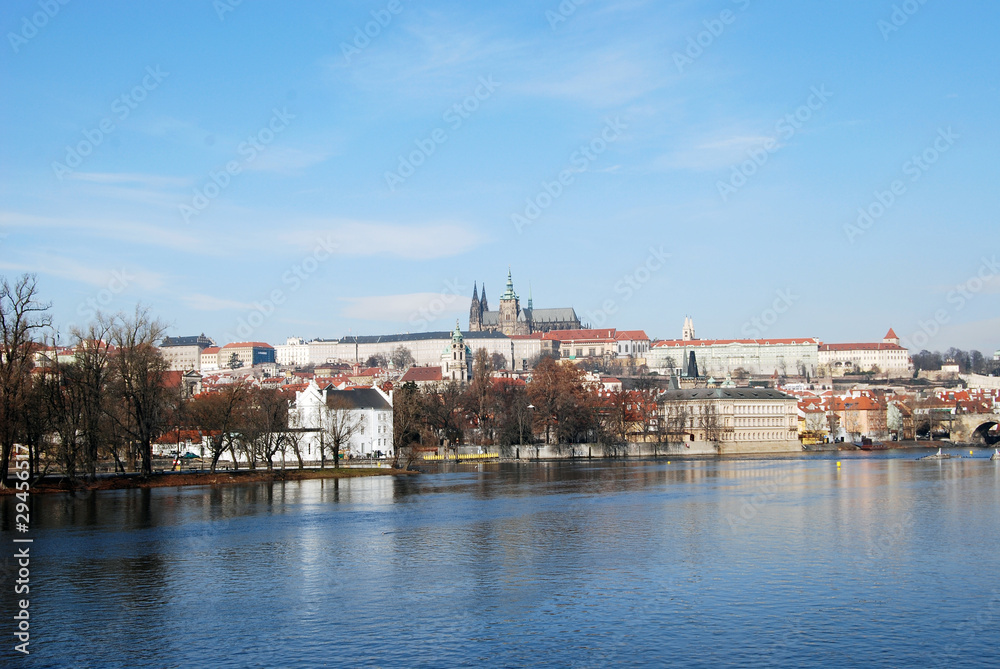 Prague, Vltava river and castle