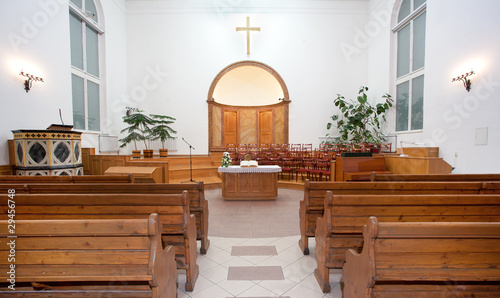 Obraz na płótnie Interior of a small baptist church