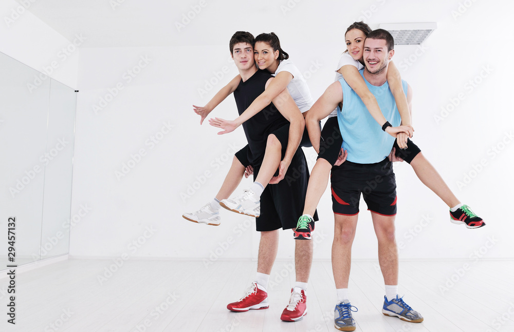 Fototapeta premium young people group in fitness club