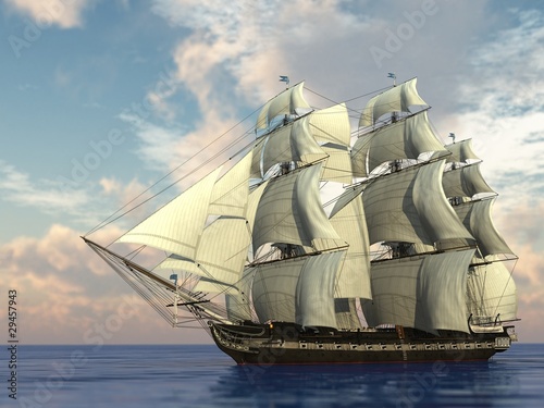 Fototapety Piraci  fregata-na-oceanie