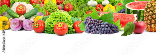 Colorful healthy fresh fruits and vegetables