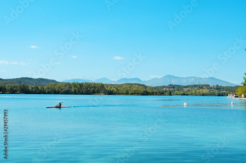 A view of Lake of Banyoles, in Catalonia, Spain
