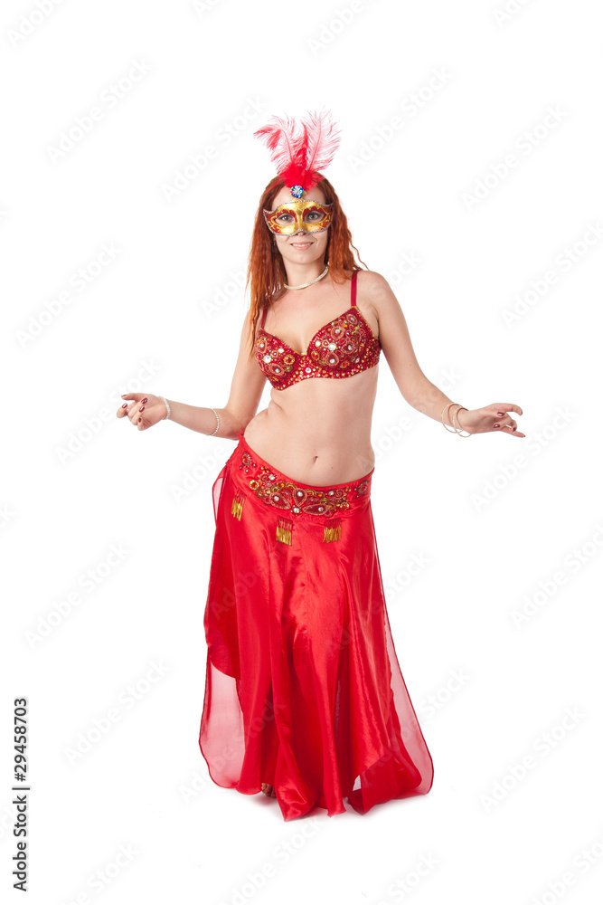 Young beautiful Belly Dancer isolated on white Young beautiful Belly Dancer isolated on white