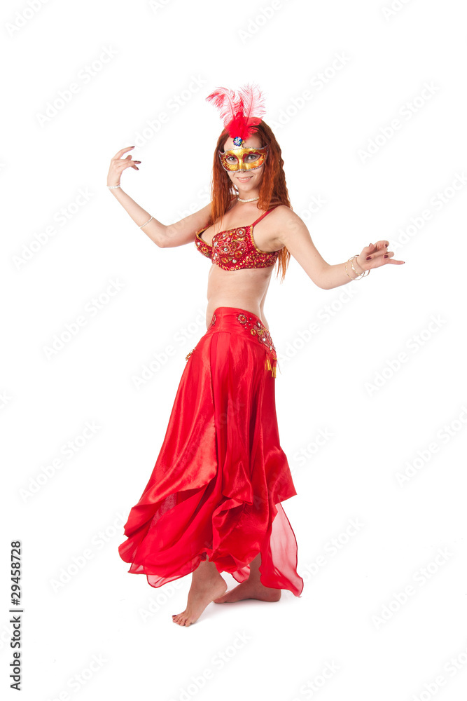 Young beautiful Belly Dancer isolated on white Young beautiful Belly Dancer isolated on white