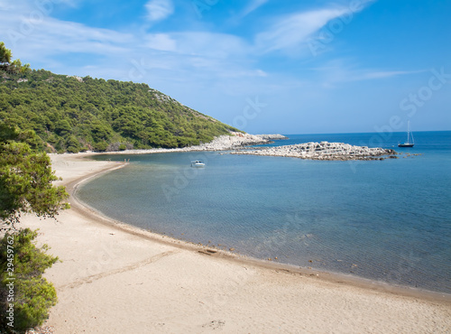 Long sand Turkovic bay, island Mljet, Croatia