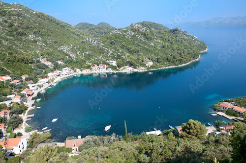 Panoramic view of the Prozura bay, island Mljet