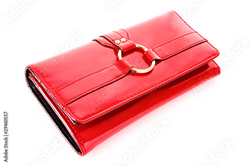 red purse on a white background