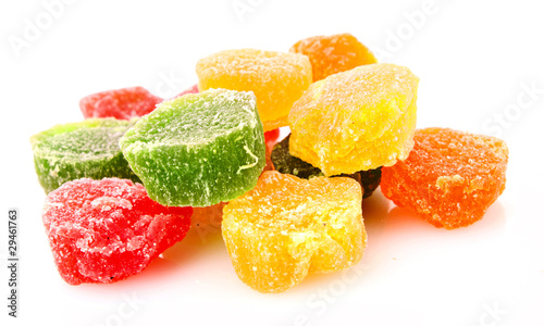 Fruit candy isolated on white