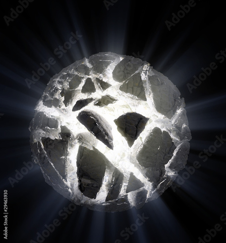 Exploding spherical planetoid