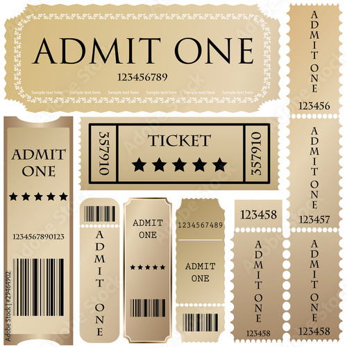 set of ticket admit one vector