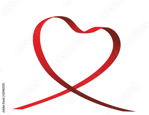 Heart-shaped red ribbon