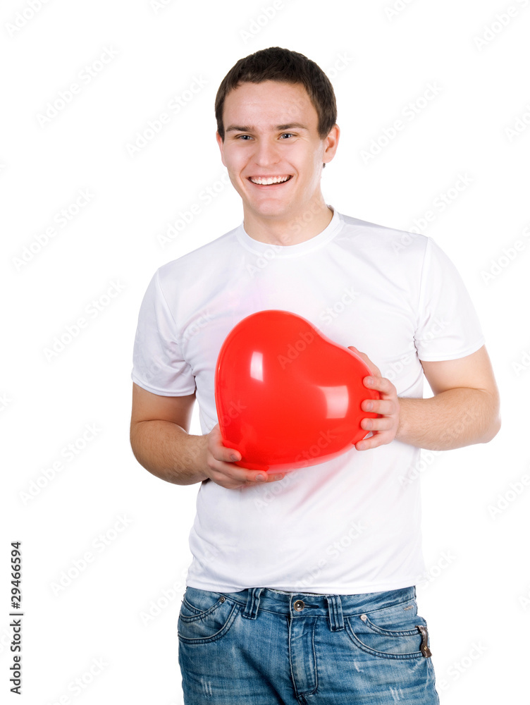 guy with a red heart