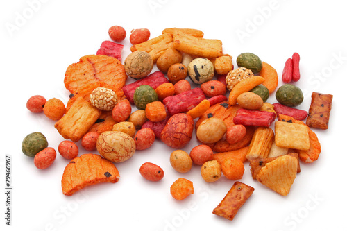 Foto Rice Crackers or cakes, the tast of Asia.