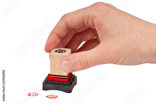 using a rubber stamp